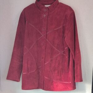 Leather And Suede Burgundy Red Jacket Boho Natural Luxe Cowgirl Hippie Casual